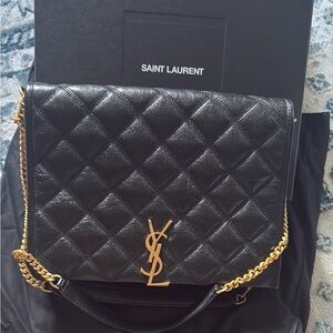 Saint Laurent Black Quilted Leather, Becky Shoulder Bag